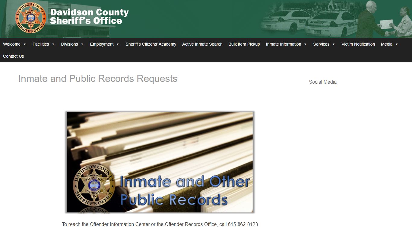 Inmate and Public Records Requests - Nashville