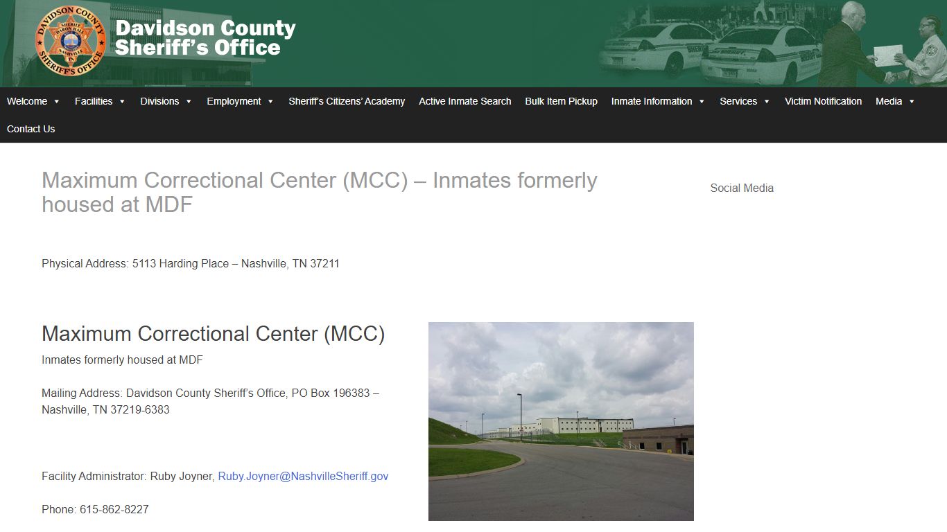 Inmates formerly housed at MDF - Nashville